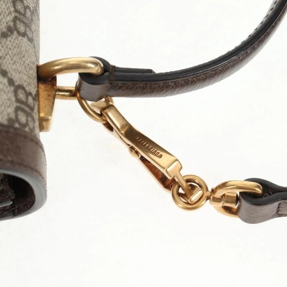 GUCCI Balenciaga Collaboration Web Sherry Line Bag PVC Beige 680119 Auth135820SM - Picture 8 of 16